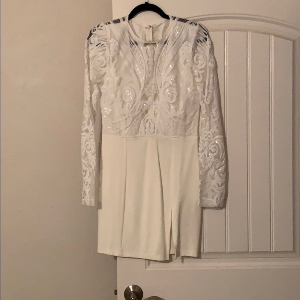 Tobi Harlequin Romance White Sequin Bodycon Dress